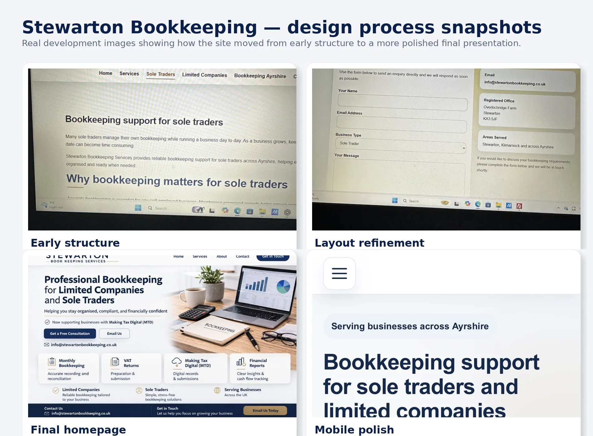 Stewarton Bookkeeping process board collage